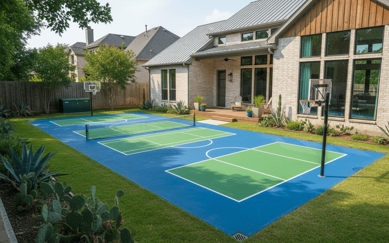 A finished sports court builder project